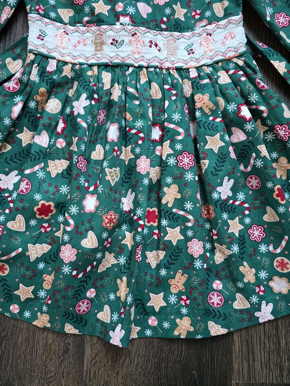 Bonnie Jean Gingerbread Smocking Dress - Picture 4 of 14